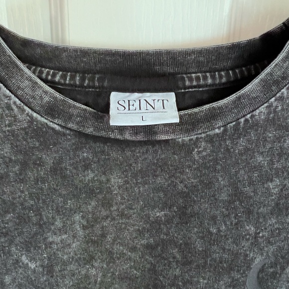 SEINT Vintage Washed Gray Short Sleeve Tee - Picture 5 of 7